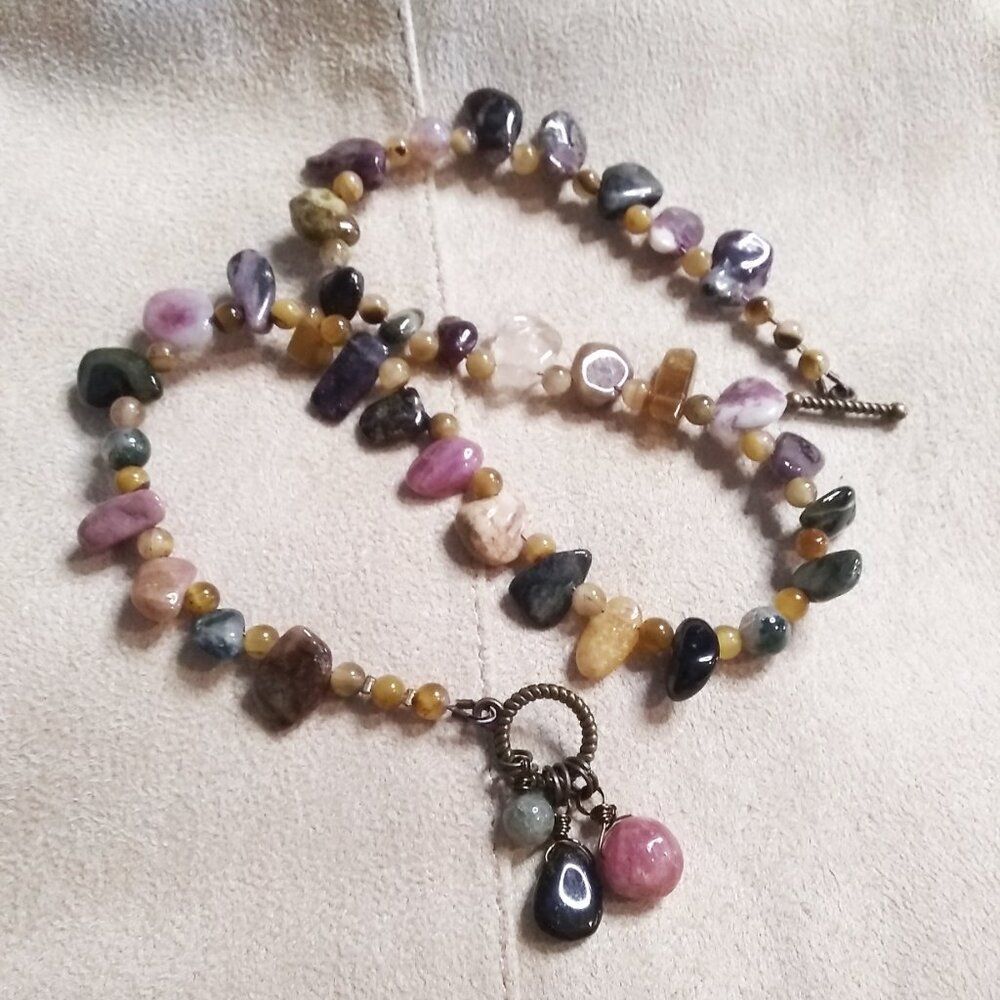 2x Wrap Bracelet | Semi-Precious Stone Beads: Rhodochrosite Ametrine Agate +++